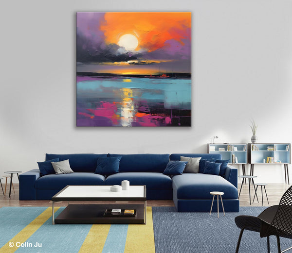 Abstract Landscape Artwork, Landscape Painting on Canvas, Hand Painted Canvas Art, Contemporary Wall Art Paintings, Extra Large Original Art-Art Painting Canvas