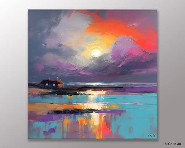 Original Abstract Landscape Wall Art, Landscape Canvas Art, Large Landscape Painting for Living Room, Hand Painted Canvas Paintings-Art Painting Canvas