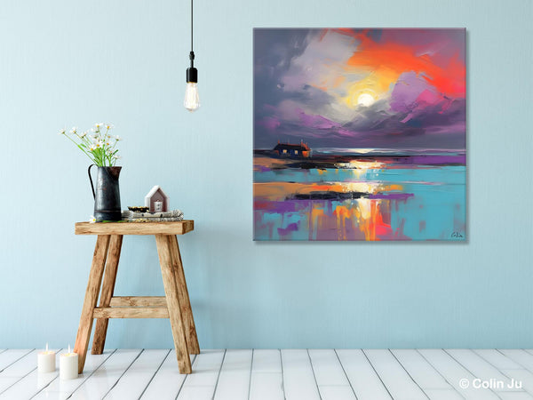 Original Abstract Landscape Wall Art, Landscape Canvas Art, Large Landscape Painting for Living Room, Hand Painted Canvas Paintings-Art Painting Canvas