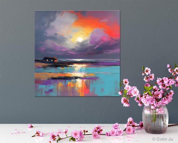 Original Abstract Landscape Wall Art, Landscape Canvas Art, Large Landscape Painting for Living Room, Hand Painted Canvas Paintings-Art Painting Canvas