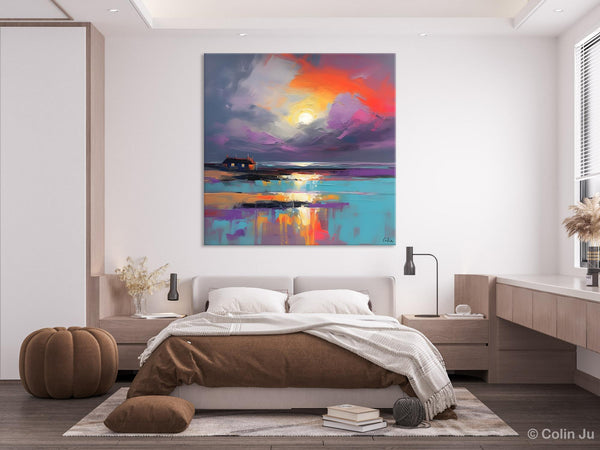 Original Abstract Landscape Wall Art, Landscape Canvas Art, Large Landscape Painting for Living Room, Hand Painted Canvas Paintings-Art Painting Canvas