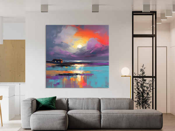 Original Abstract Landscape Wall Art, Landscape Canvas Art, Large Landscape Painting for Living Room, Hand Painted Canvas Paintings-Art Painting Canvas