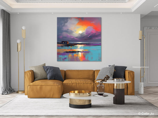 Original Abstract Landscape Wall Art, Landscape Canvas Art, Large Landscape Painting for Living Room, Hand Painted Canvas Paintings-Art Painting Canvas