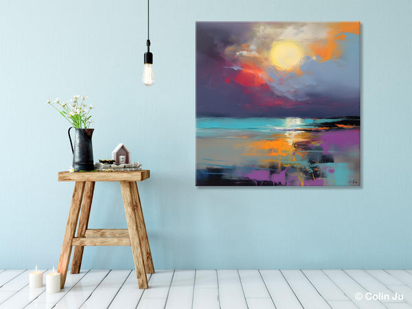 Abstract Landscape Paintings, Simple Wall Art Ideas, Original Landscape Abstract Painting, Large Landscape Canvas Paintings, Buy Art Online-Art Painting Canvas