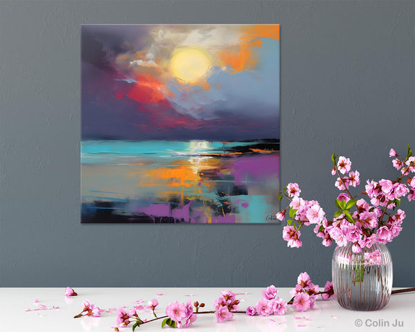 Abstract Landscape Paintings, Simple Wall Art Ideas, Original Landscape Abstract Painting, Large Landscape Canvas Paintings, Buy Art Online-Art Painting Canvas
