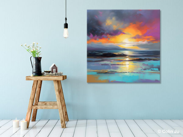 Large Art Painting for Living Room, Original Landscape Canvas Art, Contemporary Acrylic Painting on Canvas, Oversized Landscape Wall Art Paintings-Art Painting Canvas