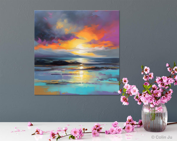 Large Art Painting for Living Room, Original Landscape Canvas Art, Contemporary Acrylic Painting on Canvas, Oversized Landscape Wall Art Paintings-Art Painting Canvas