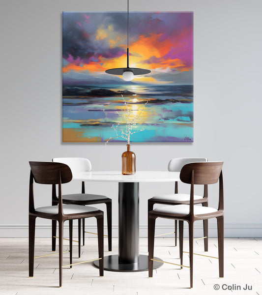 Large Art Painting for Living Room, Original Landscape Canvas Art, Contemporary Acrylic Painting on Canvas, Oversized Landscape Wall Art Paintings-Art Painting Canvas