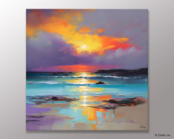 Abstract Landscape Painting for Living Room, Original Landscape Wall Art, Landscape Oil Paintings, Landscape Canvas Art, Hand Painted Canvas Art-Art Painting Canvas