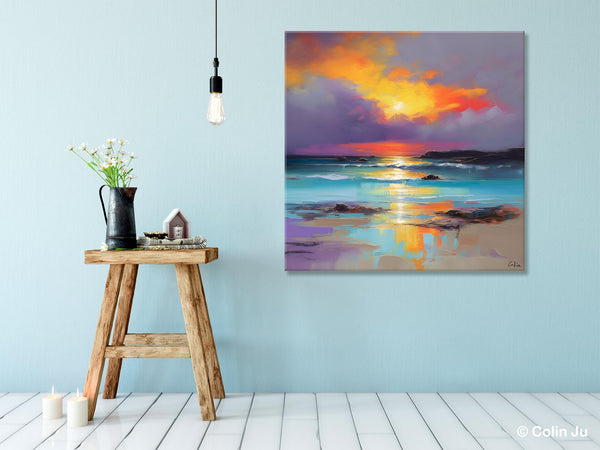 Abstract Landscape Painting for Living Room, Original Landscape Wall Art, Landscape Oil Paintings, Landscape Canvas Art, Hand Painted Canvas Art-Art Painting Canvas