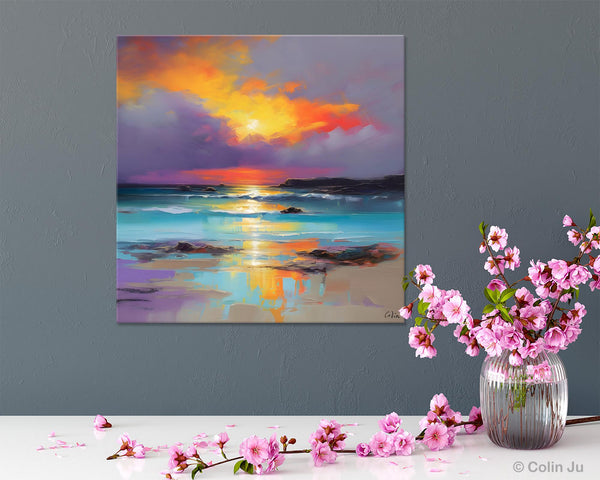 Abstract Landscape Painting for Living Room, Original Landscape Wall Art, Landscape Oil Paintings, Landscape Canvas Art, Hand Painted Canvas Art-Art Painting Canvas
