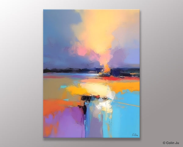 Canvas Painting for Bedroom, Landscape Canvas Painting, Abstract Landscape Painting, Original Landscape Art, Large Wall Art Paintings for Living Room-Art Painting Canvas
