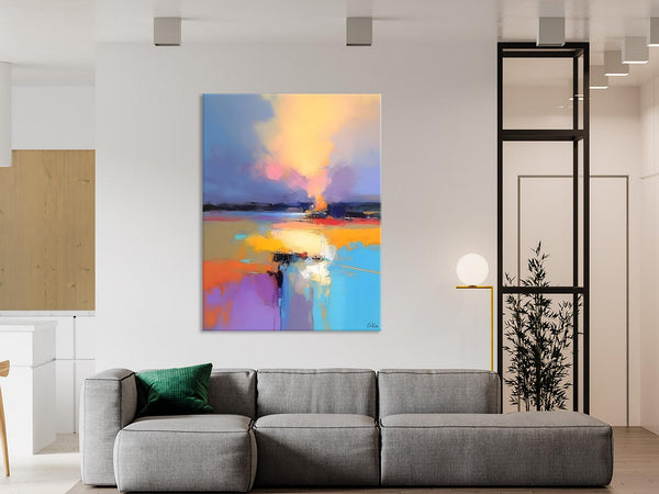 Canvas Painting for Bedroom, Landscape Canvas Painting, Abstract Landscape Painting, Original Landscape Art, Large Wall Art Paintings for Living Room-Art Painting Canvas