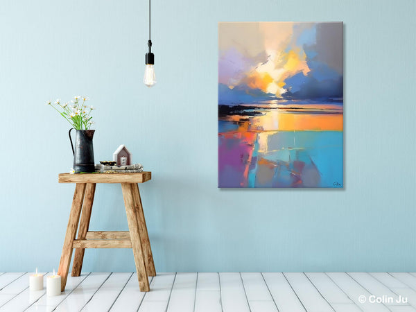 Landscape Canvas Painting, Abstract Landscape Painting, Original Landscape Art, Canvas Painting for Bedroom, Large Wall Art Paintings for Living Room-Art Painting Canvas