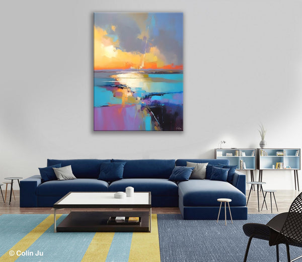 Original Modern Wall Art Painting, Canvas Painting for Living Room, Abstract Landscape Paintings, Oversized Contemporary Abstract Artwork-Art Painting Canvas