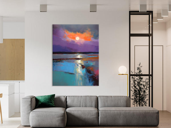 Extra Large Modern Wall Art, Landscape Canvas Paintings for Dining Room, Oil Painting on Canvas, Original Landscape Abstract Painting-Art Painting Canvas