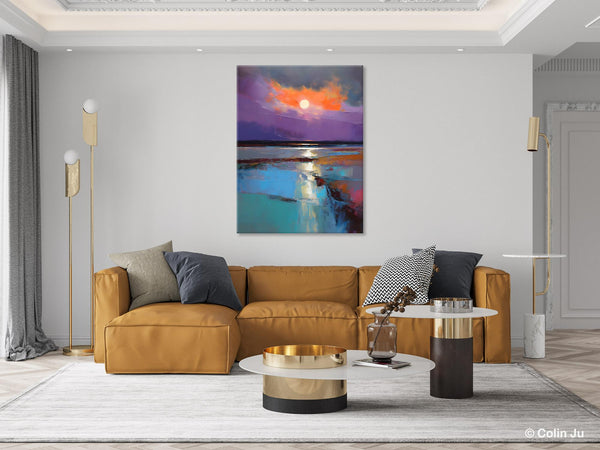 Extra Large Modern Wall Art, Landscape Canvas Paintings for Dining Room, Oil Painting on Canvas, Original Landscape Abstract Painting