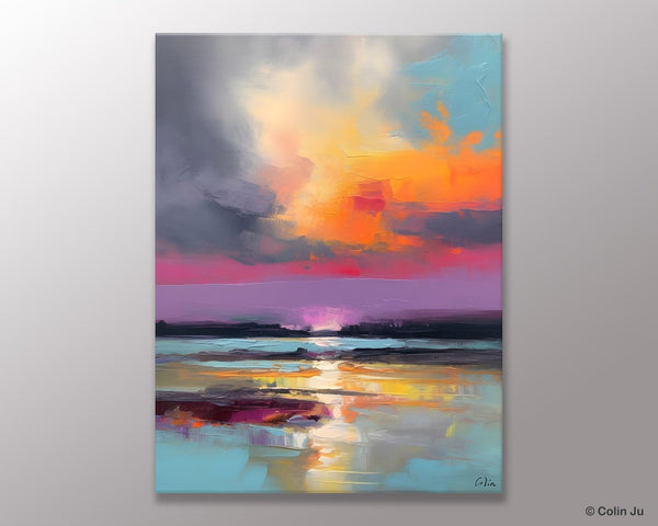 Canvas Painting for Living Room, Abstract Landscape Paintings, Original Modern Wall Art Painting, Oversized Contemporary Abstract Artwork-Art Painting Canvas