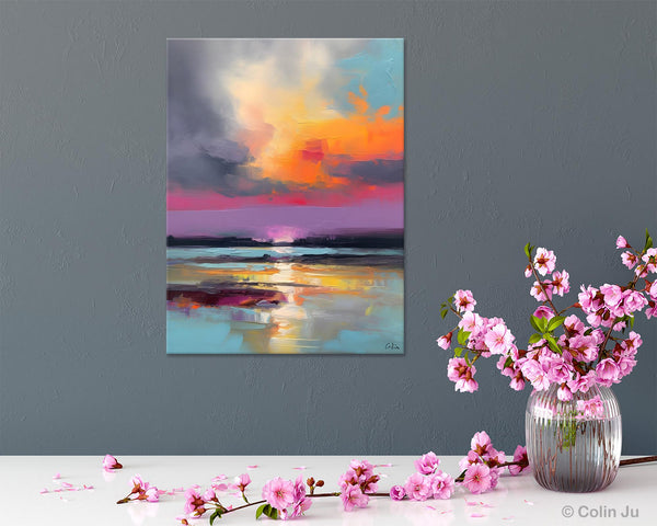 Canvas Painting for Living Room, Abstract Landscape Paintings, Original Modern Wall Art Painting, Oversized Contemporary Abstract Artwork-Art Painting Canvas