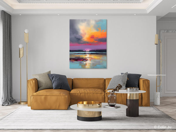 Canvas Painting for Living Room, Abstract Landscape Paintings, Original Modern Wall Art Painting, Oversized Contemporary Abstract Artwork-Art Painting Canvas