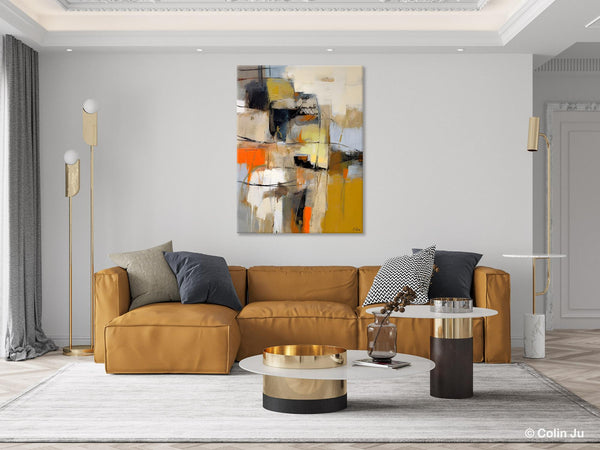 Acrylic Abstract Painting Behind Sofa, Large Painting on Canvas, Living Room Wall Art Paintings, Original Abstract Painting on Canvas-Art Painting Canvas