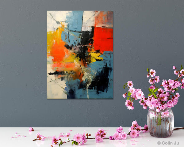 Abstract Paintings for Dining Room, Modern Paintings Behind Sofa, Buy Paintings Online, Original Palette Knife Canvas Art, Impasto Wall Art-Art Painting Canvas