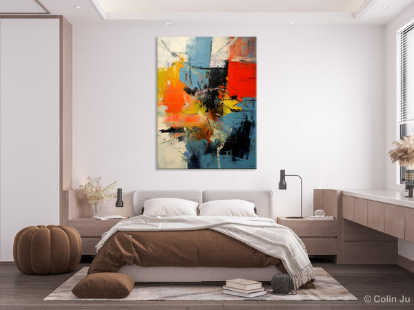 Abstract Paintings for Dining Room, Modern Paintings Behind Sofa, Buy Paintings Online, Original Palette Knife Canvas Art, Impasto Wall Art-Art Painting Canvas