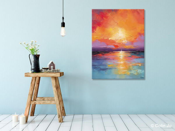 Modern Landscape Paintings, Oversized Contemporary Canvas Paintings, Extra Large Canvas Painting for Living Room, Original Canvas Wall Art-Art Painting Canvas