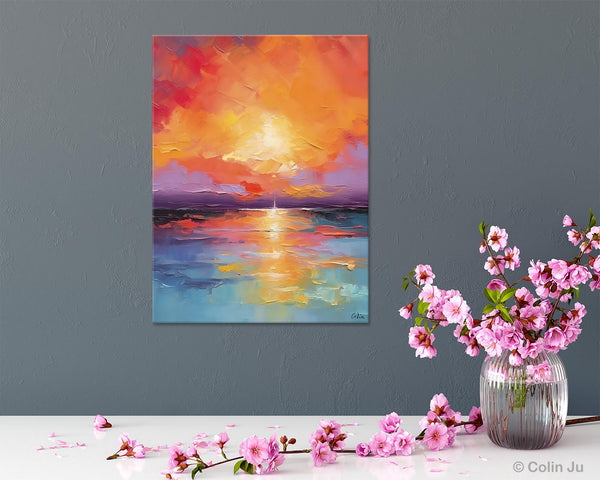 Modern Landscape Paintings, Oversized Contemporary Canvas Paintings, Extra Large Canvas Painting for Living Room, Original Canvas Wall Art-Art Painting Canvas