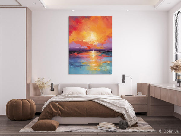 Modern Landscape Paintings, Oversized Contemporary Canvas Paintings, Extra Large Canvas Painting for Living Room, Original Canvas Wall Art-Art Painting Canvas