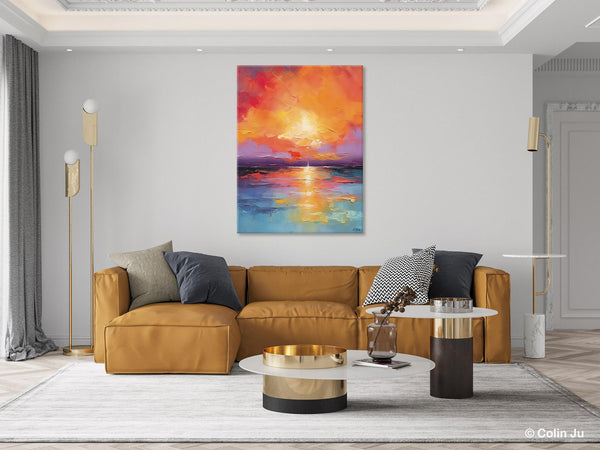 Modern Landscape Paintings, Oversized Contemporary Canvas Paintings, Extra Large Canvas Painting for Living Room, Original Canvas Wall Art-Art Painting Canvas