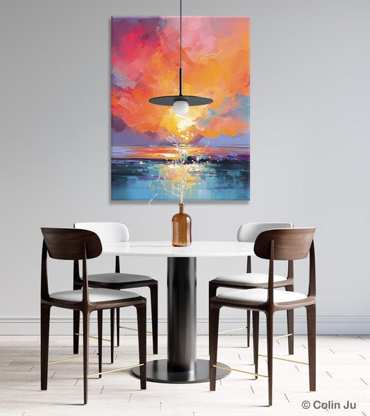 Palette Knife Canvas Art, Modern Landscape Paintings, Oversized Contemporary Canvas Paintings, Extra Large Canvas Painting for Living Room-Art Painting Canvas
