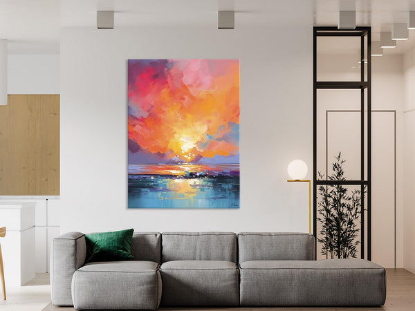 Palette Knife Canvas Art, Modern Landscape Paintings, Oversized Contemporary Canvas Paintings, Extra Large Canvas Painting for Living Room-Art Painting Canvas