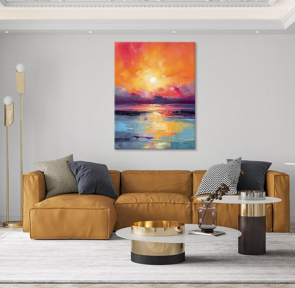 Abstract Landscape Painting, Canvas Painting for Dining Room, Landscape Canvas Painting, Original Landscape Art, Large Wall Art Paintings for Living Room-Art Painting Canvas