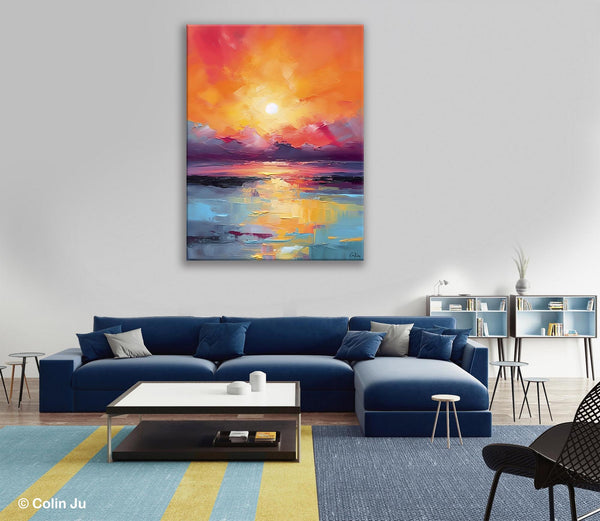 Abstract Landscape Painting, Canvas Painting for Dining Room, Landscape Canvas Painting, Original Landscape Art, Large Wall Art Paintings for Living Room-Art Painting Canvas
