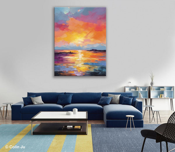 Hand Painted Canvas Art, Abstract Landscape Artwork, Original Landscape Painting on Canvas, Contemporary Wall Art Paintings, Huge Canvas Art