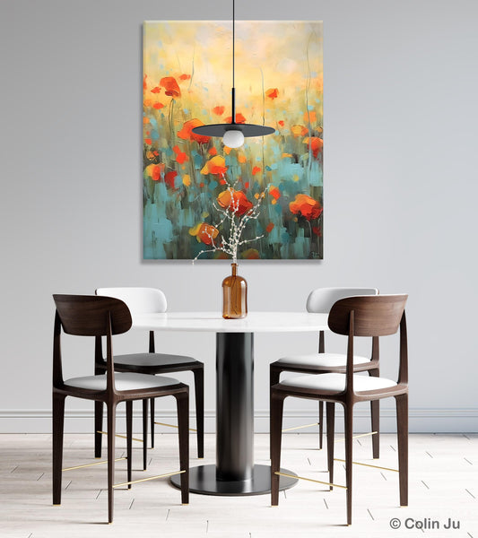 Canvas Painting Flower, Original Paintings on Canvas, Abstract Flower Painting, Flower Acrylic Painting, Modern Acrylic Paintings for Bedroom-Art Painting Canvas