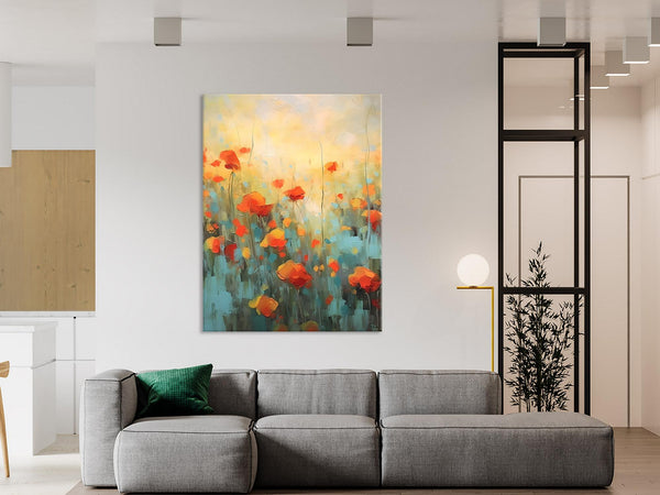 Canvas Painting Flower, Original Paintings on Canvas, Abstract Flower Painting, Flower Acrylic Painting, Modern Acrylic Paintings for Bedroom-Art Painting Canvas