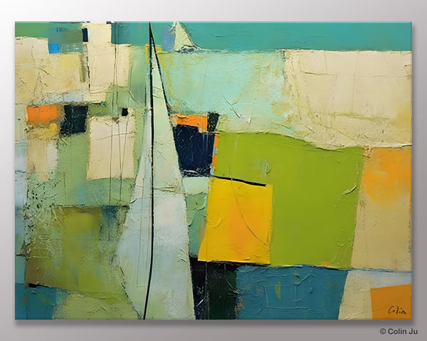 Bedroom Abstract Paintings, Original Abstract Art for Dining Room, Palette Knife Paintings, Large Acrylic Painting on Canvas, Hand Painted Canvas Art-Art Painting Canvas