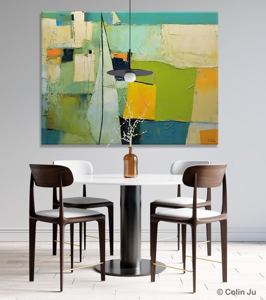 Bedroom Abstract Paintings, Original Abstract Art for Dining Room, Palette Knife Paintings, Large Acrylic Painting on Canvas, Hand Painted Canvas Art-Art Painting Canvas