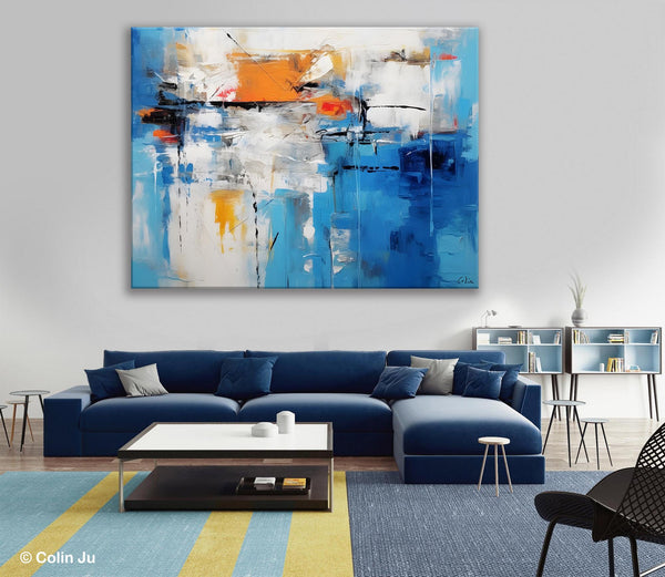 Abstract Paintings Behind Sofa, Acrylic Paintings for Bedroom, Hand Painted Canvas Art, Original Canvas Wall Art, Buy Paintings Online-Art Painting Canvas