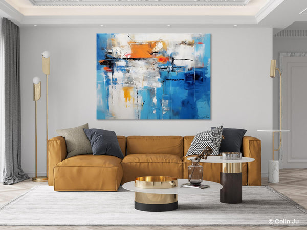 Abstract Paintings Behind Sofa, Acrylic Paintings for Bedroom, Hand Painted Canvas Art, Original Canvas Wall Art, Buy Paintings Online-Art Painting Canvas