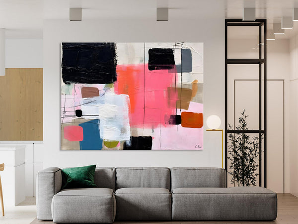 Contemporary Abstract Art, Bedroom Canvas Art Ideas, Simple Modern Art, Large Original Paintings for Sale, Buy Large Paintings Online-Art Painting Canvas