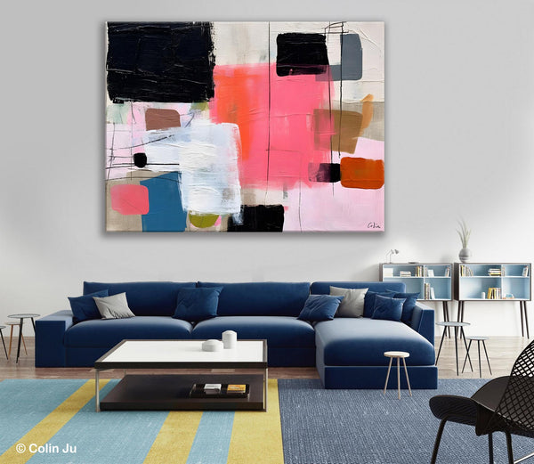 Contemporary Abstract Art, Bedroom Canvas Art Ideas, Simple Modern Art, Large Original Paintings for Sale, Buy Large Paintings Online-Art Painting Canvas
