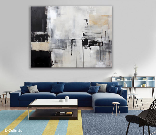 Modern Paintings for Bedroom, Living Room Wall Canvas Painting, Extra Large Abstract Artwork, Original Hand Painted Acrylic Painting-Art Painting Canvas