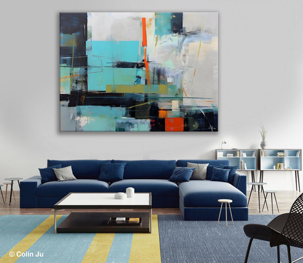 Contemporary Canvas Artwork, Large Modern Acrylic Painting, Abstract Wall Art for Dining Room, Original Hand Painted Wall Art Paintings-Art Painting Canvas