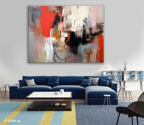 Large Wall Art Paintings Behind Sofa, Acrylic Paintings on Canvas, Original Acrylic Paintings, Modern Canvas Paintings, Hand Painted Canvas Art-Art Painting Canvas