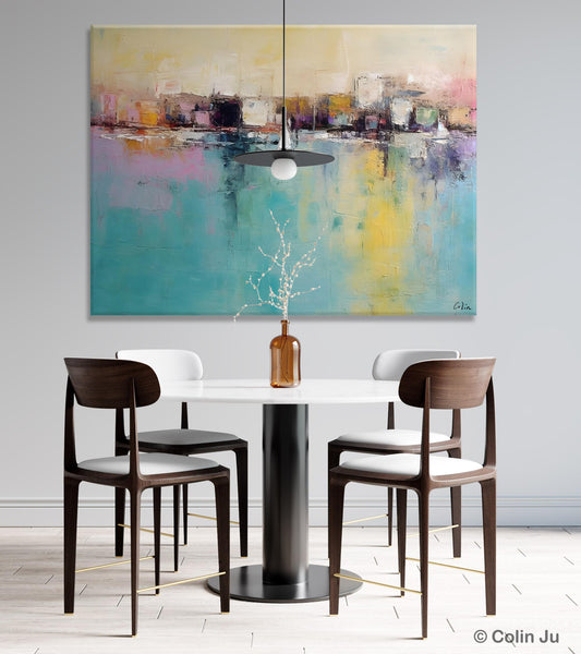 Contemporary Abstract Art for Dining Room, Sail Boat Abstract Paintings, Living Room Canvas Art Ideas, Large Landscape Painting, Simple Modern Art-Art Painting Canvas