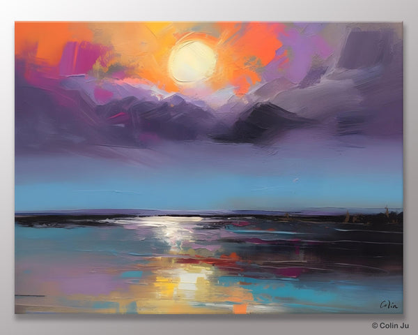 Abstract Landscape Painting on Canvas, Hand Painted Canvas Art, Contemporary Wall Art Paintings for Living Room, Huge Original Art-Art Painting Canvas