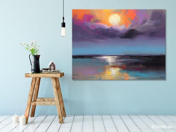 Abstract Landscape Painting on Canvas, Hand Painted Canvas Art, Contemporary Wall Art Paintings for Living Room, Huge Original Art